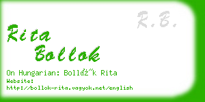 rita bollok business card